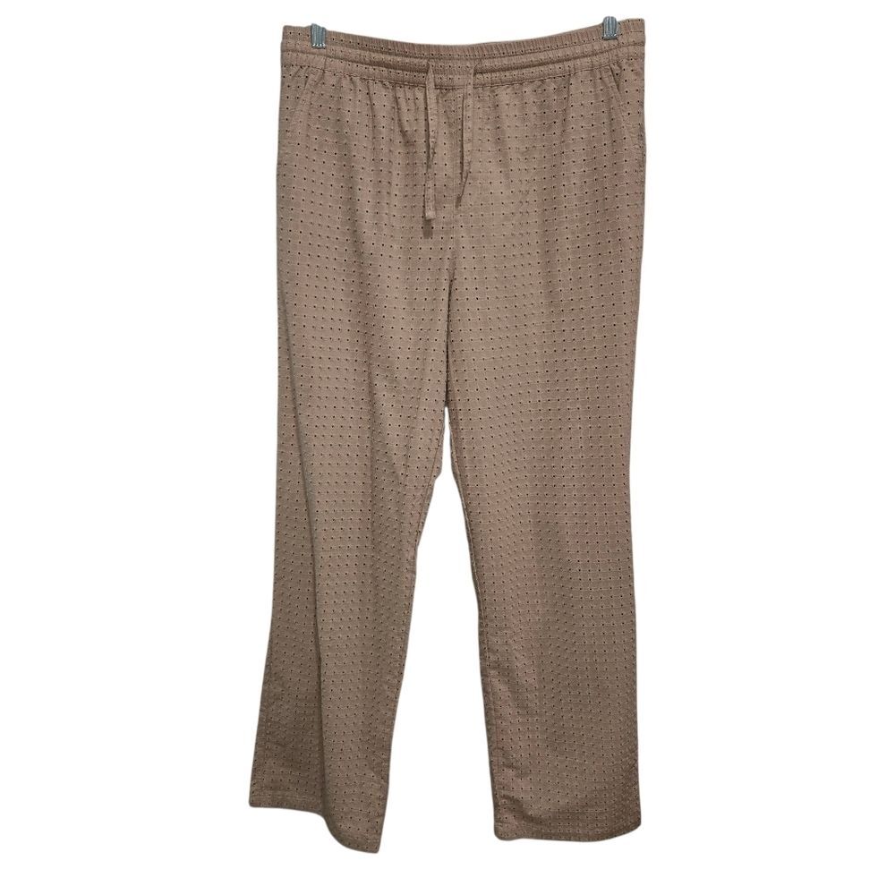 ASOS DESIGN relaxed eyelet pants in brown with elasticated waist